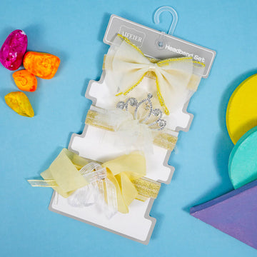 Baby Headband Set 3Pcs Crown White - Sunshine